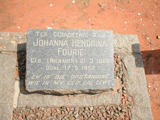 FOURIE Johanna Hendrina nee NIENABER 1886-1952