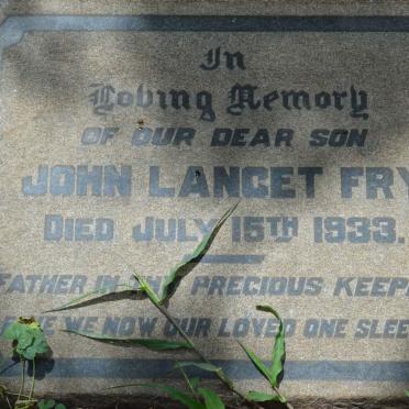 FRY John Lancet -1933
