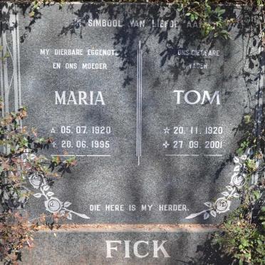 FICK Tom 1920-2001 &amp; Maria 1920-1995