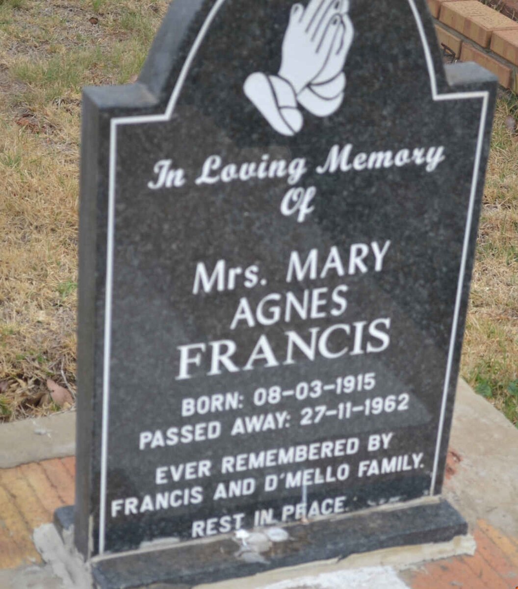 FRANCIS Mary Agnes 1915-1962
