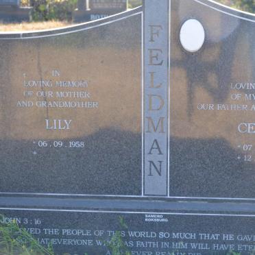 FELDMAN Cedric 1951-1999 &amp; Lily 1958