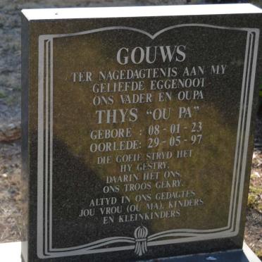 GOUWS Thys 1923-1997