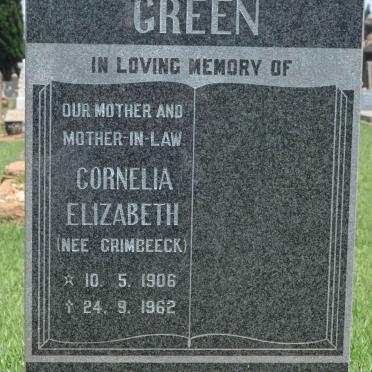GREEN Cornelia Elizabeth nee GRIMBEECK 1906-1962