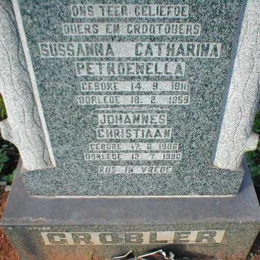 GROBLER Johannes Christiaan 1906-1990 &amp; Sussanna Catharina Petroenella 1911-1959