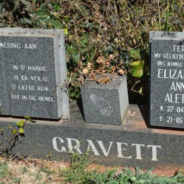 GRAVETT George Charles 1930-1994 &amp; Elizabeth Anna Aletta 1934-2014