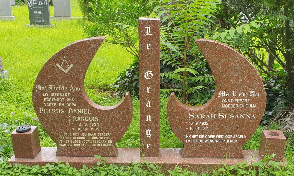 GRANGE Petrus Daniel Francois, le 1934-1995 & Sarah Susanna 1935-2021