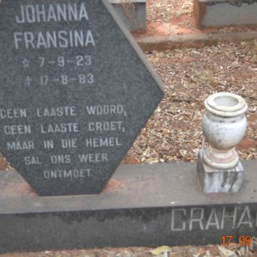 GRAHAM Archibald 1922-2000 &amp; Johanna Fransina 1923-1983