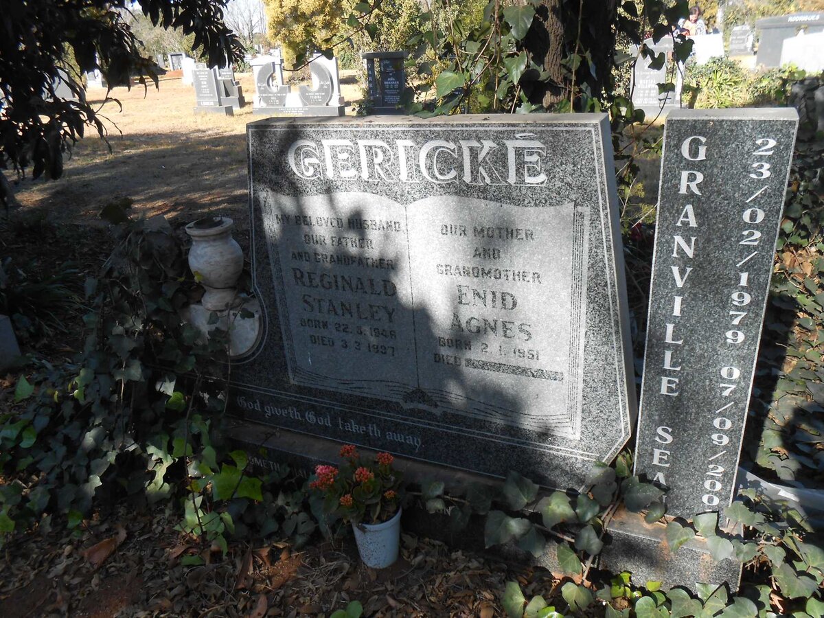 GERICKÉ Reginald Stanley 1946-1997 &amp; Enid Agnes 1951- :: GRANVILLE Sean 1979-2001