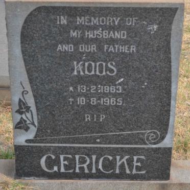 GERICKE Koos 1863-1965