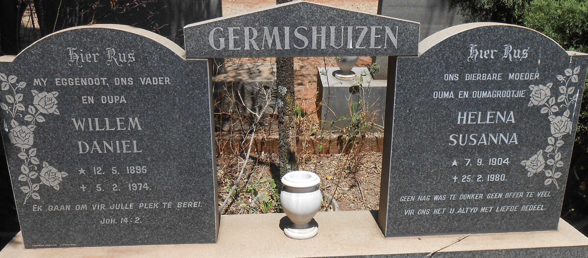 GERMISHUIZEN Willem Daniel 1895-1974 &amp; Helena Susanna 1904-1980