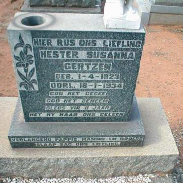 GERTZEN Hester Susanna 1923-1934