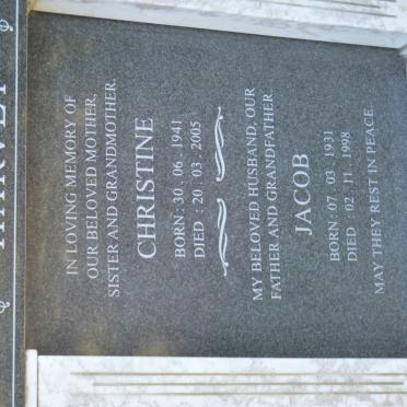 HARVEY Jacob 1931-1998 &amp; Christine 1941-2005