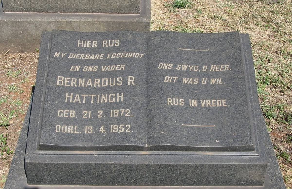 HATTINGH Bernardus R. 1872-1952