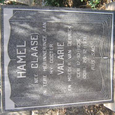 HAMEL Valarie nee CLAASE 1935-1971