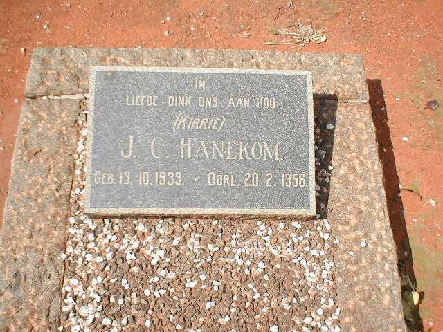 HANEKOM J.C. 1939-1956