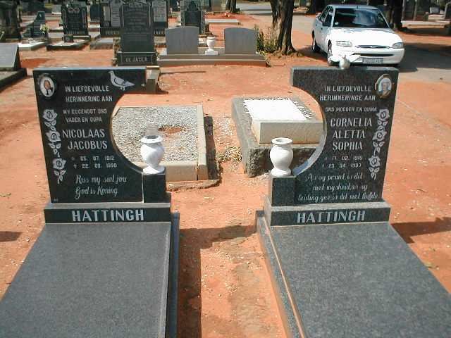 HATTINGH Nicolaas Jacobus 1912-1990 &amp; Cornelia Aletta Sophia 1915-1997