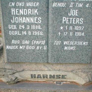 HARMSE Hendrik Johannes 1888-1958  :: PETERS Joe 1897-1984