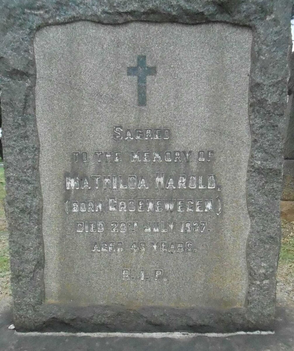 HAROLD Mathilda nee GROENEWEGEN -1937
