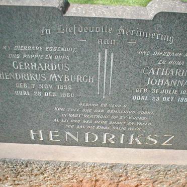 HENDRIKSZ Gerhardus Hendrikus Myburgh 1896-1960 &amp; Catharina Johanna 1899-1980