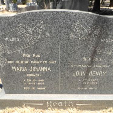 HEATH John Henry 1902-1967 &amp; Maria Johanna BRUWÉR 1905-1976