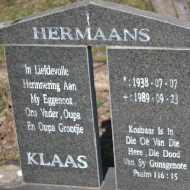 HERMAANS Klaas 1938-1989