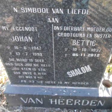 HEERDEN Johan, van 1947-1999 &amp; Bettie 1937-2012