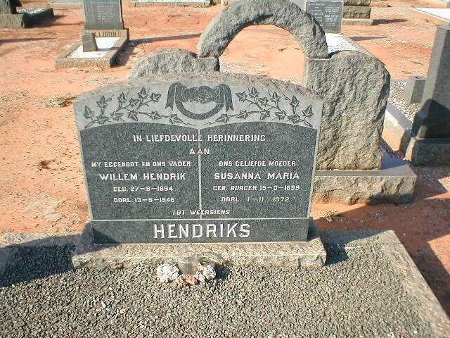 HENDRIKS Willem Hendrik 1894-1946 &amp; Susanna Maria BURGER 1899-1972