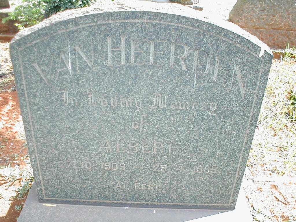 HEERDEN Albert, van 1909-1965