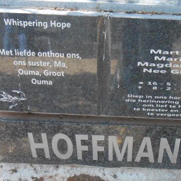 HOFFMAN Martha Maria Magdalena nee GLOY 1950-1972