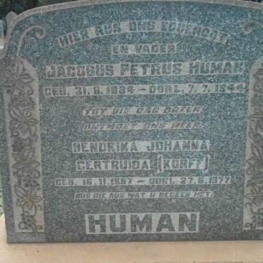 HUMAN Jacobus Petrus 1884-1944 &amp; Hendrika Johanna Gertruida KORFF 1887-1977