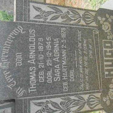 HUGO Thomas Arnoldus 1879-1945 &amp; Sara Adrinia HARTMANN 1878-