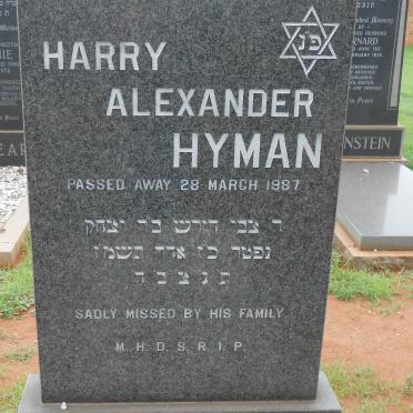 HYMAN Alexander Harry -1987