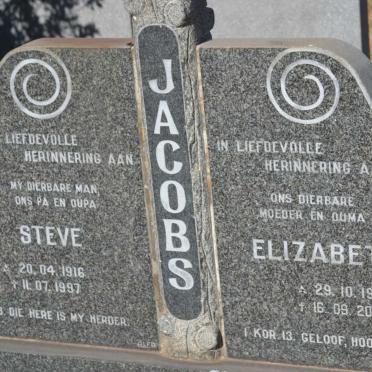 JACOBS Steve 1916-1997 &amp; Elizabeth 1919-2002