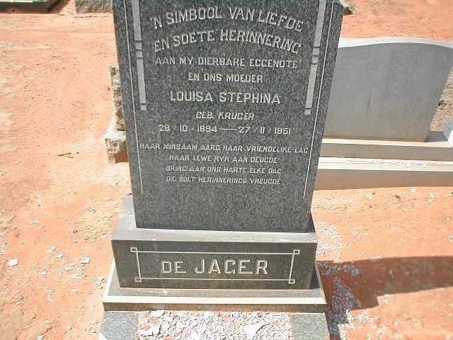 JAGER Louisa Stephina, de nee KRUGER 1894-1951