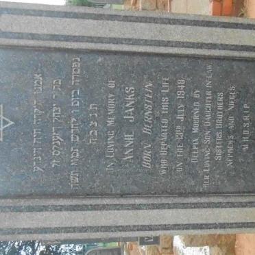 JANKS Annie nee BERNSTEIN -1948