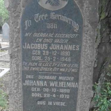 JAARSVELD Johannes Jacobus, van 1890-1946 &amp; Johanna Wilhelmina 1898-1970