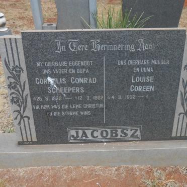 JACOBSZ Cornelis Conrad Scheepers 1928-1982 &amp; Louise Coreen 1932-