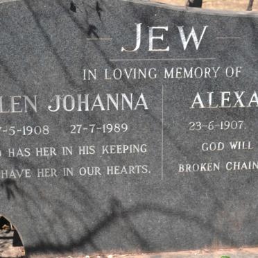 JEW Alexander 1907-1973 &amp; Ellen Johanna 1908-1989