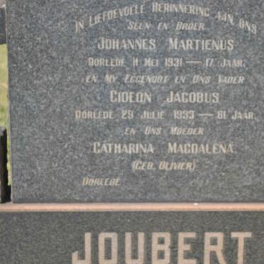 JOUBERT Gideon Jacobus -1933 &amp; Catharina Magdalena OLIVIER :: JOUBERT Johannes Martienus -1931