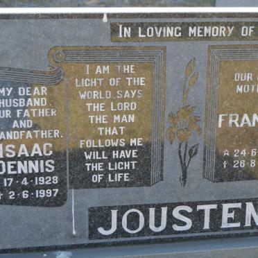 JOUSTEN Isaac Dennis 1928-1997 &amp; Francis 1932-2010