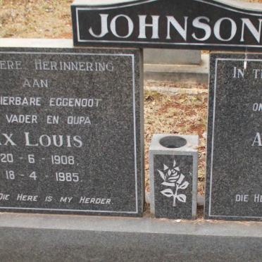 JOHNSON Max Louis 1908-1985 &amp; Anna Johanna 1913-1993