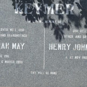 KEYMER Henry John Cubitt 1907- &amp; Norah May 1910-1990