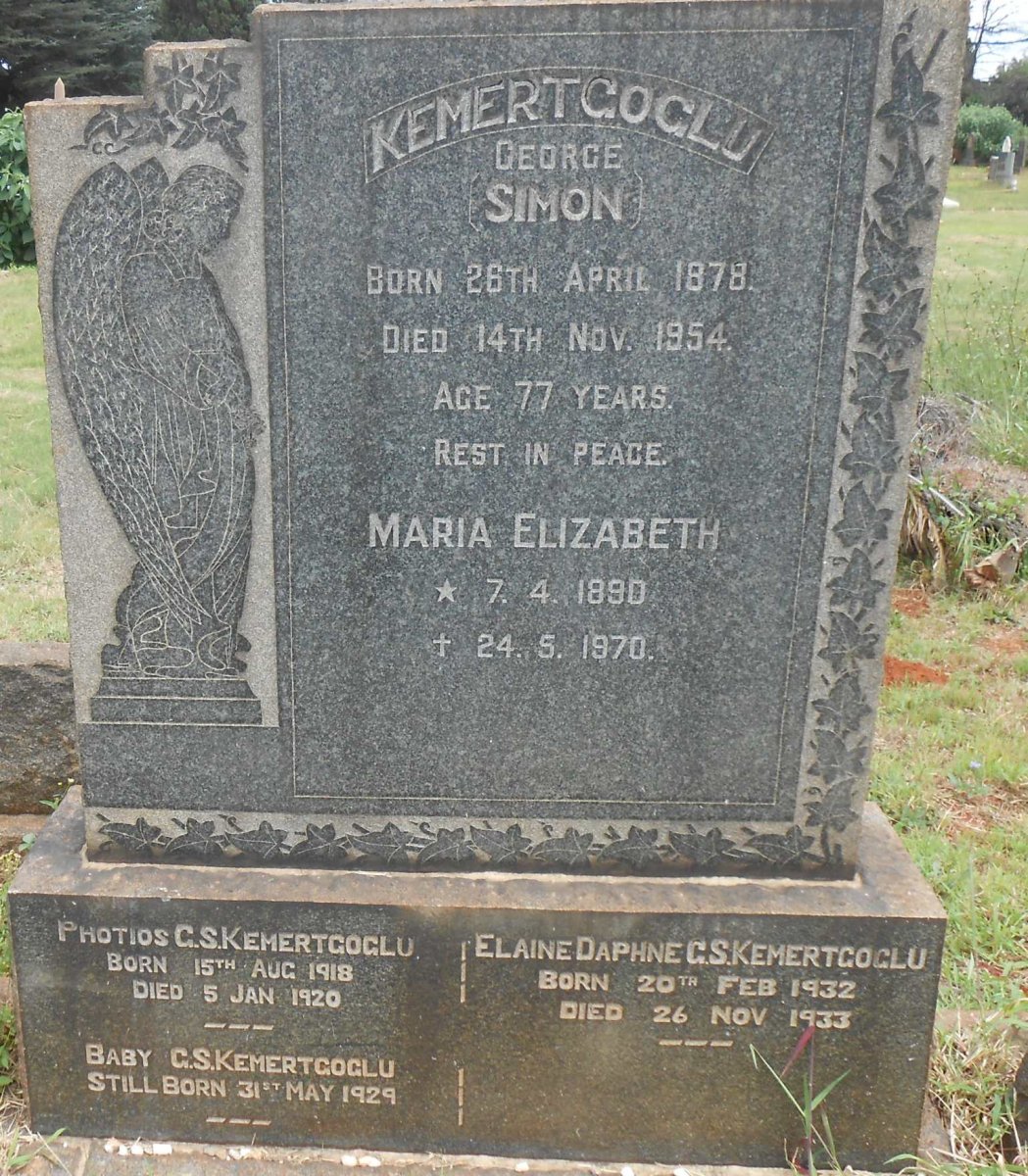 KEMERTGOGLU George Simon 1878-1954 &amp; Mary Elizabeth 1890-1970