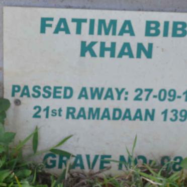 KHAN Fatima Bibi -1975