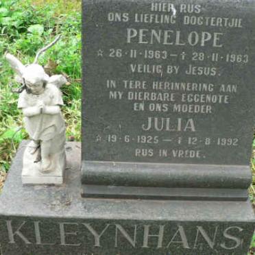 KLEYNHANS Julia 1925-1992 :: KLEYNHANS Penelope 1963-1963