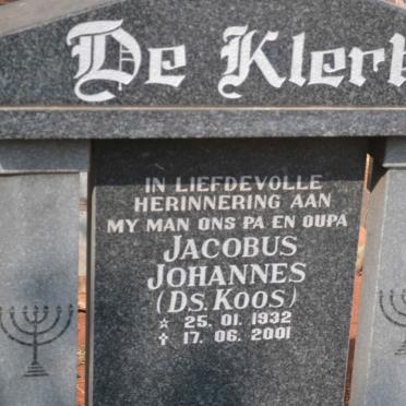 KLERK Jacobus Johannes, de 1932-2001
