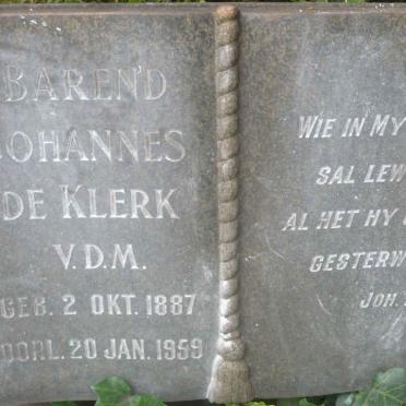 KLERK Barend Johannes, de 1887-1959