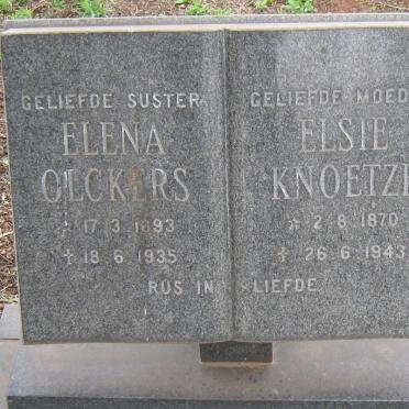KNOETZE Elsie 1870-1943 :: OLCKERS Elena 1893-1935 