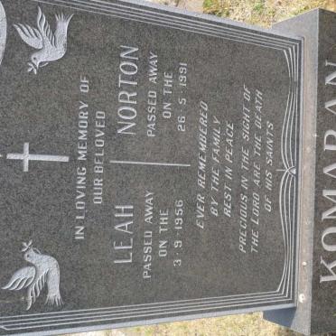 KOMARAN Notron -1991 &amp; Leah -1956