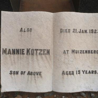 KOTZEN Helena Rebecca -1923 :: KOTZEN Mannie -1923